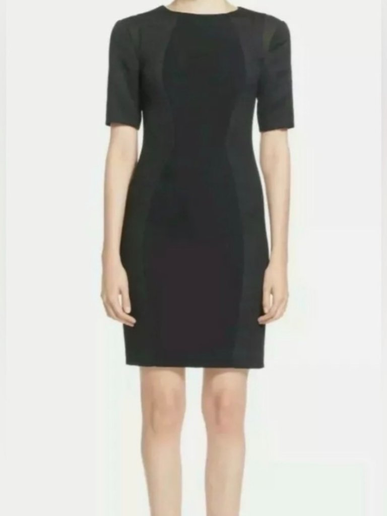 Nwot (Other) Ted Baker London Abrial Black Mesh Panelled Sheath Dress. Size 6